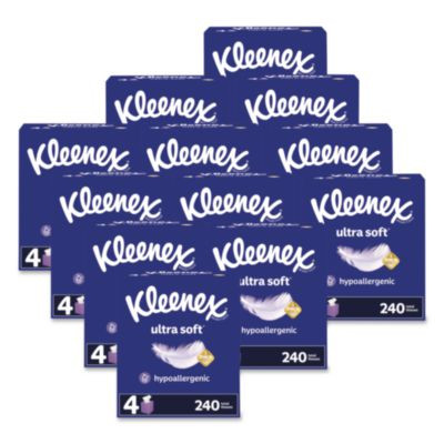 Ultra Soft Facial Tissue, 3-Ply, White, 60 Sheets/Box, 4 Boxes/Pack, 12 Packs/Carton