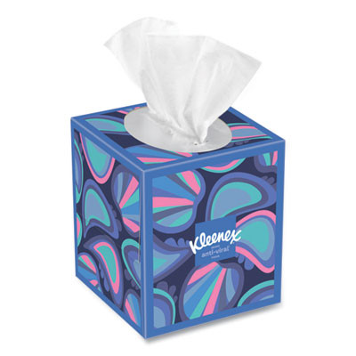 Anti-Viral Facial Tissue, 3-Ply, White, 55 Sheets/Box, 27 Boxes/Carton