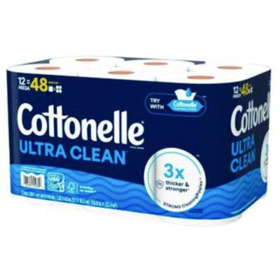 Ultra Cleancare Toilet Paper, Strong Bath Tissue, Septic Safe, 1-Ply, White, 284 Sheets/Roll, 12 Rolls/Pack, 4 Packs/Carton