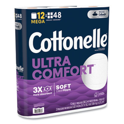 Ultra Comfortcare Toilet Paper, Soft Tissue, Septic Safe, 2-Ply, White, 284 Sheets/Roll, 12 Rolls/Pack, 48 Rolls/Carton