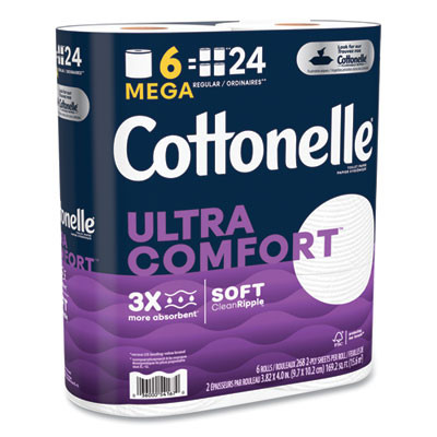 Ultra Comfortcare Toilet Paper, Soft Tissue, Septic Safe, 2-Ply, White, 284 Sheets/Roll, 6 Rolls/Pack, 36 Rolls/Carton