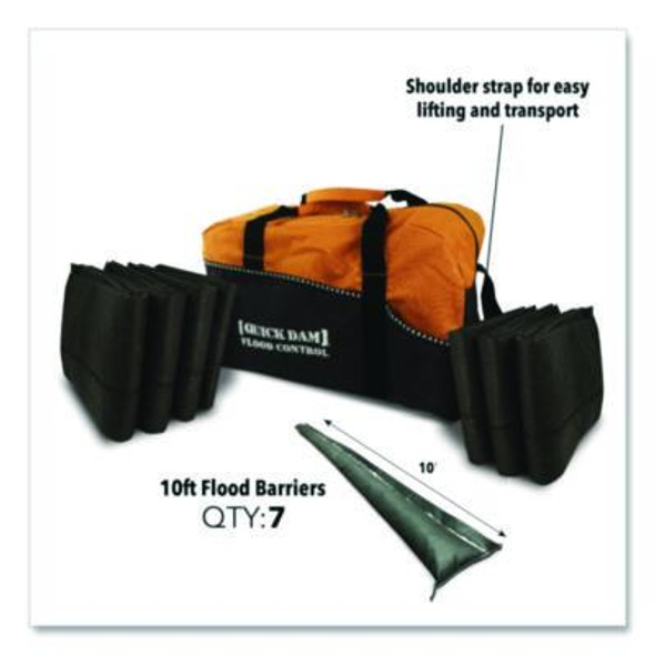 Flood Barrier Duffel Bag Kit, (1) Duffel, (7) 10 Ft Flood Barriers