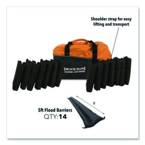 Flood Barrier Duffel Bag Kit, (1) Duffel, (14) 5 Ft Flood Barriers