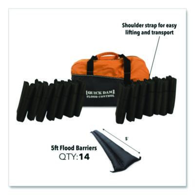Flood Barrier Duffel Bag Kit, (1) Duffel, (14) 5 Ft Flood Barriers