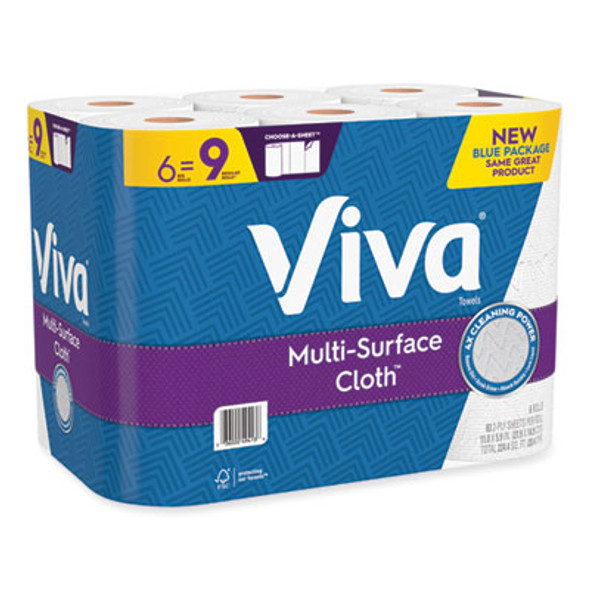 Multi-Surface Cloth Choose-A-Sheet Kitchen Roll Paper Towels 2-Ply, 11 X 5.9, White, 83/Roll, 6 Rolls/Pack, 4 Packs/Carton