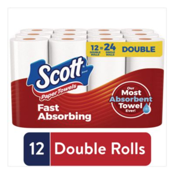 Choose-A-Sheet Mega Kitchen Roll Paper Towels, White, 1-Ply, 6.5 x 11, 102 Sheets/Roll, 12 Rolls/Pack