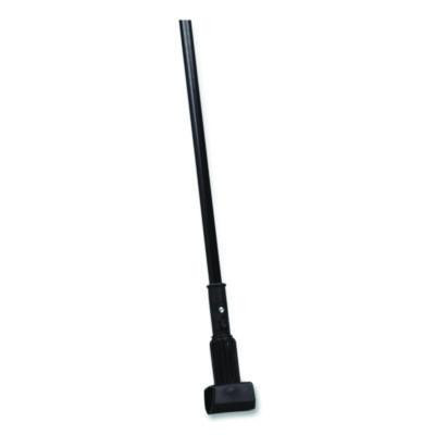 Vinyl Coated Jaw Style Metal Mop Handle, 1" Dia x 60", Black