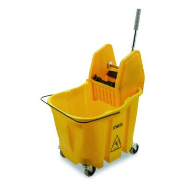 Omnifit Mop Bucket With Down Press Wringer, 35 Qt, Yellow