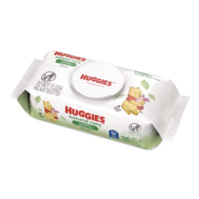 Natural Care Sensitive Baby Wipes, 1-Ply, 3.88 x 6.6, Unscented, White, 56/Pack, 8 Packs/Carton