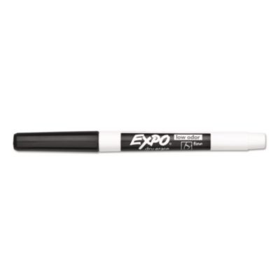 Low-Odor Dry-Erase Marker, Fine Bullet Tip, Black, Dozen