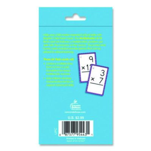 Multiplication 0 To 12 Flash Cards, Grades 4 To 6, 3.25" x 5.25", Assorted Colors, 54 Cards