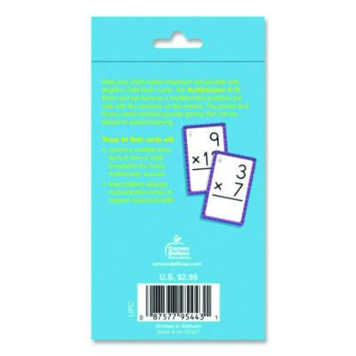 Multiplication 0 To 12 Flash Cards, Grades 4 To 6, 3.25" x 5.25", Assorted Colors, 54 Cards