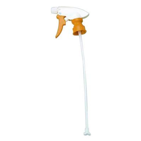 Chemical Resistant Trigger Sprayer, 9.88" Tube, Fits 32 Oz Bottles, Yellow/White