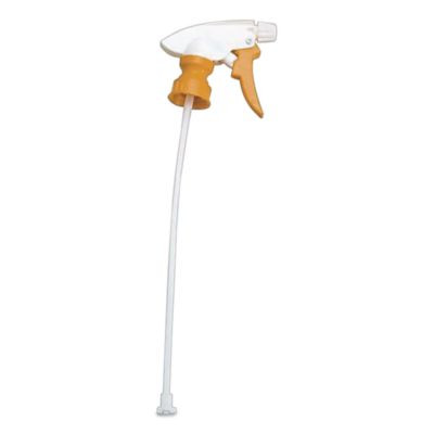 Chemical Resistant Trigger Sprayer, 9.88" Tube, Fits 32 Oz Bottles, Yellow/White