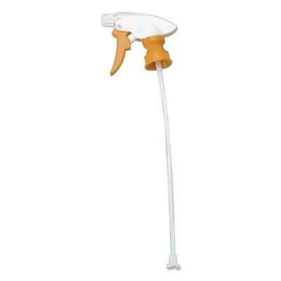 Chemical Resistant Trigger Sprayer, 9.88" Tube, Fits 32 Oz Bottles, Yellow/White