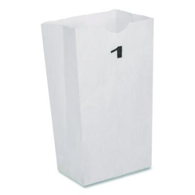 Grocery Paper Bags, 1# Size, 30# Basis Weight, 3.5" x 2.25" x 6.63", White, 500/Bundle
