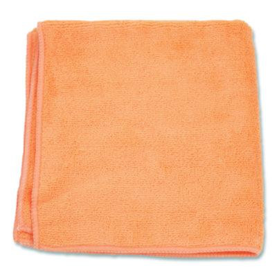 Microworks Microfiber Towels, 16 x 16, Orange, Dozen