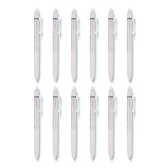 Frixion Waai Erasable Gel Pen, Retractable, Extra Fine 0.5 Mm, Black Ink, Beige/Black Barrel, Dozen