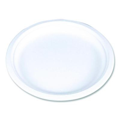 Champware Molded Fiber Tableware, Molded Fiber Plate, 9" Dia, White, 125 Plates/Sleeve, 4 Sleeves/Carton