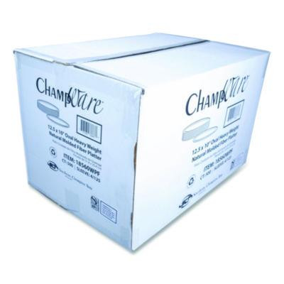 Champware Molded Fiber Tableware, Molded Fiber Platter, 12.5" Dia, White, 125 Plates/Sleeve, 4 Sleeves/Carton