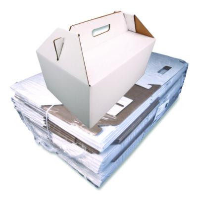 Carryout Barn Boxes, Large Corugated, 12 x 18 x 9, White/Kraft, 25/Carton