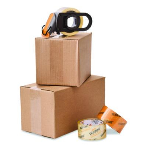 Tape Dispenser With Tape, 3" Core, Polypropylene, Gray/Orange, 1 Dispenser, 1 Roll Pro-Grade Packaging Tape