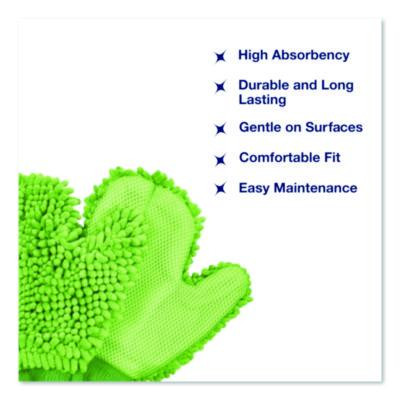 Chenille Scrubbing Mitts, Green, 2 Mitts