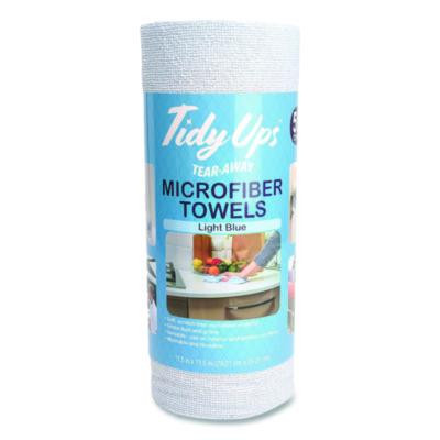 Microfiber Towel Roll, 11.5 x 11.5, Blue, 50 Sheets/Roll