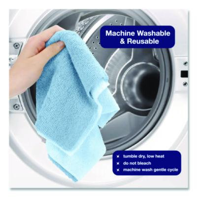 Microfiber Towel Roll, 11.5 x 11.5, Blue, 50 Sheets/Roll