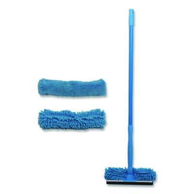Window Cleaner Set, With Washing Pads, 11", 49" Plastic Handle, Blue