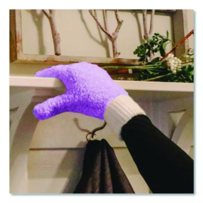 Four-Piece Dusting Set, Extendable Duster, Flexible Wand, 2 Gloves, Purple