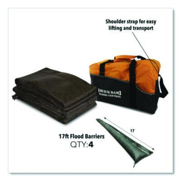 Flood Barrier Duffel Bag Kit, (1) Duffel, (4) 17 Ft Flood Barriers