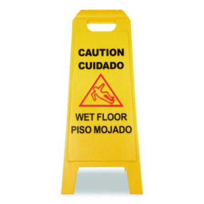 Wet Floor Sign (English/Spanish), 11 x 25 x 25, Yellow