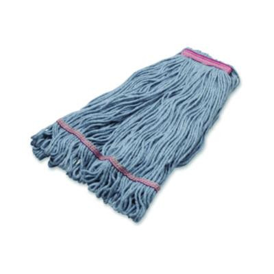 Medium Blue Looped-End Mop, Cotton, 43 x 6 x 3, Red