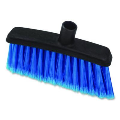 Duo-Sweep Flagged Light Industrial Broom Head, 12" Length, Blue/Black