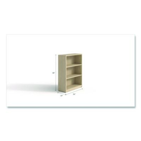 Alera Seville Series Bookcase, Three-Shelf, 35.43w x 13.78d x 48h, Maple
