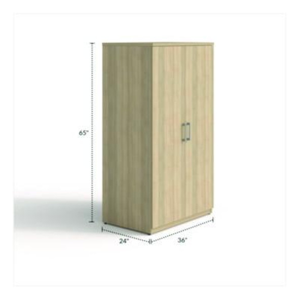Alera Seville Series Storage Cabinet, 4 Shelves, 35.43" x 23.62" x 64.37", Oak