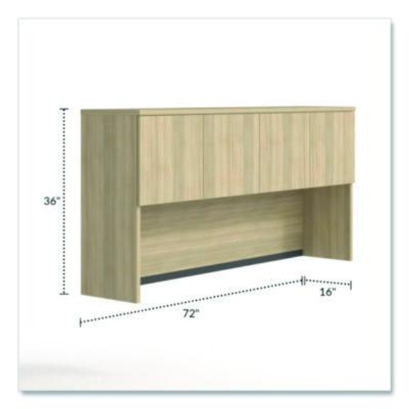 Alera Seville Hutch With Doors, 4 Compartments, 70.87w x 15.75d x 35.43h, Oak