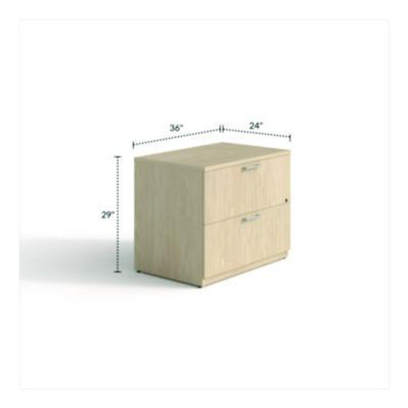 Alera Seville Series Lateral File Cabinet, 2 Legal/Letter-Size Lateral/Lateral Drawers, 35.43" x 23.62" x 29", Maple
