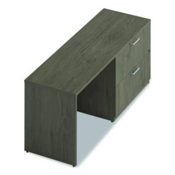 Alera Seville Series Credenza With Right Lateral File, Melamine/Wood, 70.87w x 23.62d x 29h, Walnut