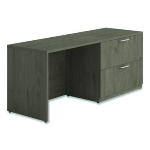 Alera Seville Series Credenza With Right Lateral File, Melamine/Wood, 70.87w x 23.62d x 29h, Walnut