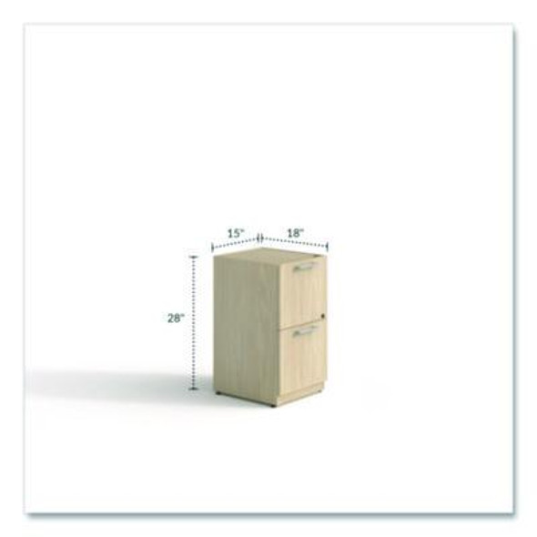 Alera Seville Series Modular File/File Pedestal, 2 Drawers, Legal/Letter-Size, 15.35" x 17.6" x 28", Maple