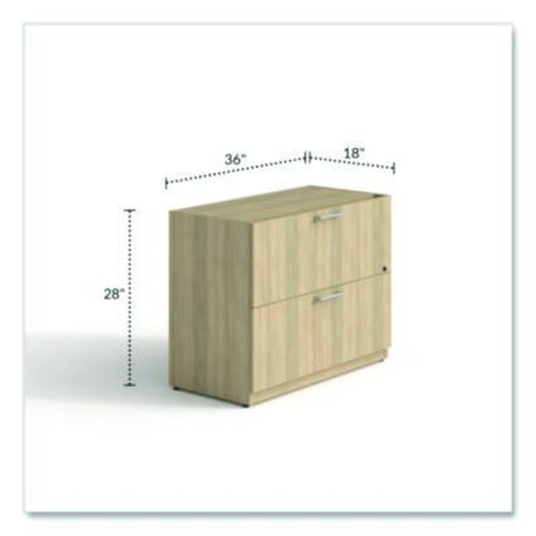 Alera Seville Series Modular Lateral File Cabinet, 2 Drawers, Lateral, Legal/Letter-Size, 35.43" x 17.64" x 28", Oak