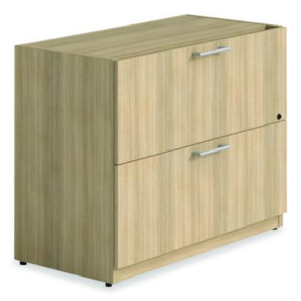 Alera Seville Series Modular Lateral File Cabinet, 2 Drawers, Lateral, Legal/Letter-Size, 35.43" x 17.64" x 28", Oak