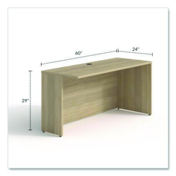 Alera Seville Series Multipurpose Desk Table With One Recessed Leg, 59.06" x 23.62" x 29", Oak