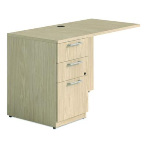 Alera Seville Series Desk Return With Pedestal, Left, 47.24" x 23.62" x 29", Maple