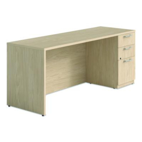 Alera Seville Series Credenza With Pedestal, Right Pedestal, 70.87w x 23.62d x 29h, Maple