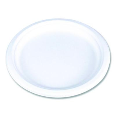 Champware Molded Fiber Tableware, Molded Fiber Plate, 10" Dia, White, 125 Plates/Sleeve, 4 Sleeves/Carton