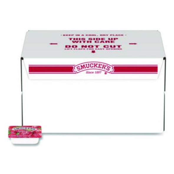 Jelly/Jam Plastic Portion Control Cups, Strawberry, 0.5 Oz Cup, 200/Carton