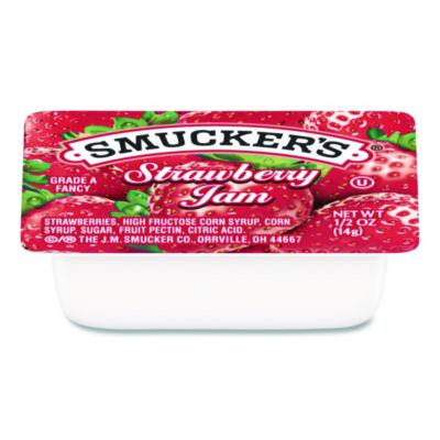 Jelly/Jam Plastic Portion Control Cups, Strawberry, 0.5 Oz Cup, 200/Carton
